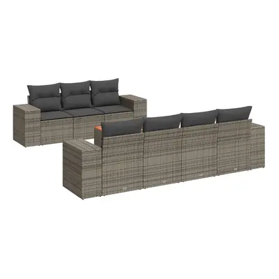 vidaXL 8 részes szürke polyrattan kerti ülőgarnitúra párnákkal