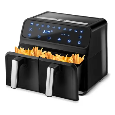 Olajsütő Zsírmentes Olajsütő Air Fryer XXL Erős 8L Kétrekeszes