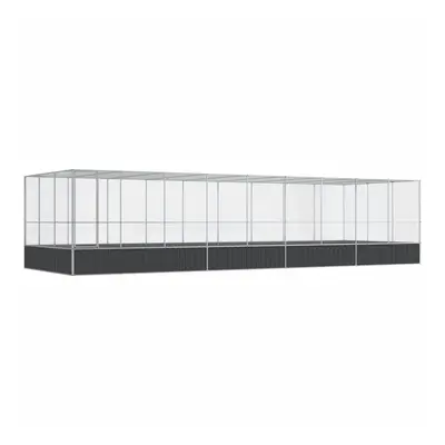 vidaXL ezüstszínű acél madárház bővítménnyel 932x307x212 cm