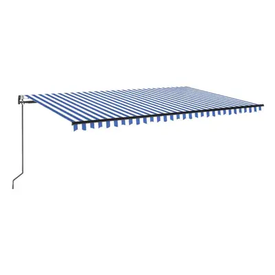 vidaXL kék/fehér automata szélérzékelős és LED-es napellenző 500x300cm