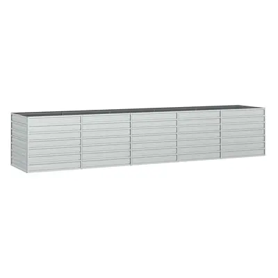 vidaXL ezüstszínű horganyzott acél kerti magaságyás 400 x 80 x 77 cm