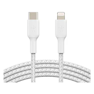 Belkin Usb-c Lightning kábel Erős nylon zsinórral 30W 2m Fehér MFi