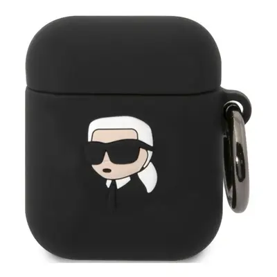 Karl Lagerfeld 3D Logo NFT Karl Head Apple AirPods 1/2 szilikon tok, fekete