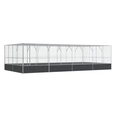 vidaXL ezüstszínű acél madárház bővítménnyel 832x414x212 cm