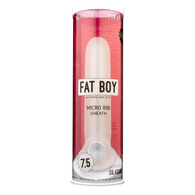 Perfect Fit - Fat Boy Micro Ribbed - péniszköpeny (19 cm, fehér)