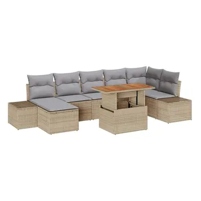 vidaXL Kerti Kanapé Szett párnával 8 pcs Barna és szürke