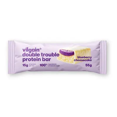Áfonya Sajttorta Fehérje Szelet Double Trouble 55g Vilgain fehérjeszelet