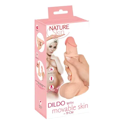 Nature Skin - dildó bőrrel - 19 cm (natúr)