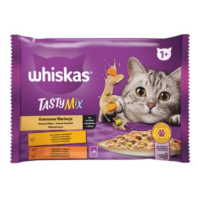 WHISKAS Adult tasak 4x85g Creamy Variations nedves eledel felnőtt macskáknak szószban: csirkével és zöldségekkel, bárányhússal é