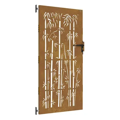 vidaXL bambuszmintás corten acél kerti kapu 85 x 200 cm