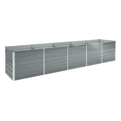 vidaXL szürke horganyzott acél kerti magaságyás 400 x 80 x 77 cm