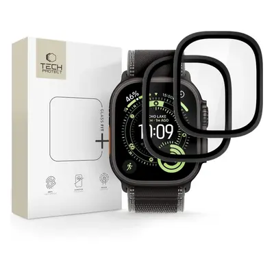 Tech-Protect Glass Ring Apple Watch Ultra 3 / 2 / 1 49mm tempered glass kijelzővédő fólia csomag, fekete (2db)