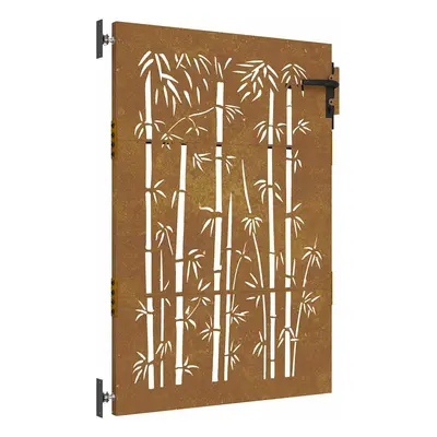 vidaXL bambuszmintás corten acél kerti kapu 85 x 125 cm