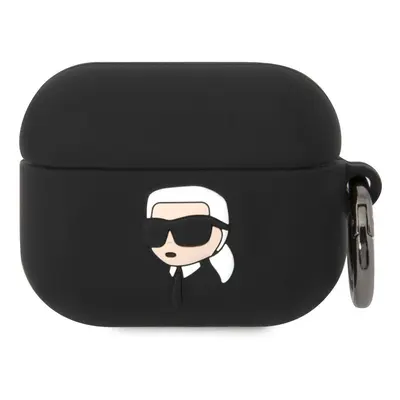 Karl Lagerfeld 3D Logo NFT Karl Head Silicone Apple AirPods 4 tok, fekete