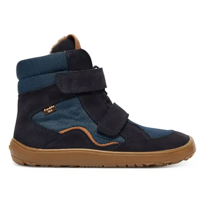 Froddo fiú téli barefoot cipő TEX WINTER Dark Blue G3160247 | bokamagas gyerek cipő tépőzárral | bőr cipő membránnal és rugalmas