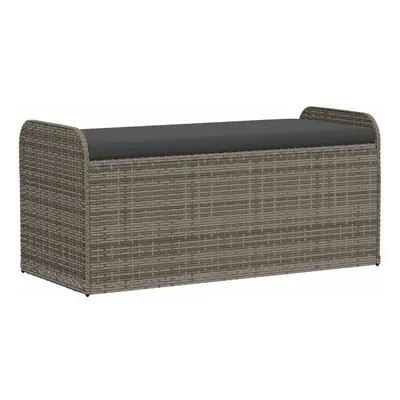 vidaXL szürke polyrattan tárolópad párnával 115 x 51 x 52 cm