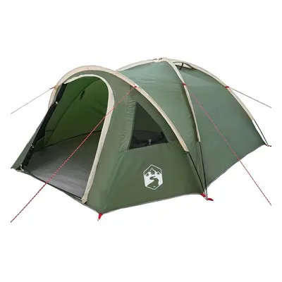 vidaXL Dóm sátor 4 személyes 308 x 268 x 130 cm Vízálló Zöld taft