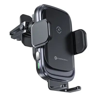 Forcell F-Grip Grand autós tartó / autós töltő szellőzőrácsba, vezeték nélküli / wireless töltéssel, 15W, ezüst