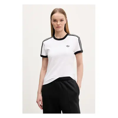 Póló adidas 3 Stripes Slim T-Shirt White/ Black XS
