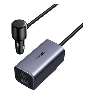 Ugreen EC706 2xUSB-C-USB-A autós töltő, 150W, fekete