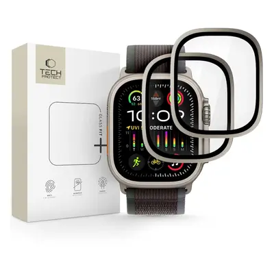 Tech-Protect Glass Ring Apple Watch Ultra 3 / 2 / 1 49mm tempered glass kijelzővédő fólia csomag, titanium (2db)