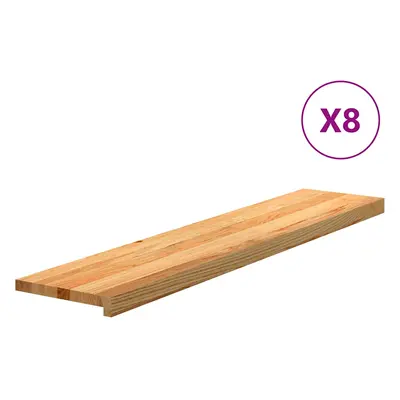 vidaXL 8 db tömör tölgyfa világosbarna lépcsőfokok 120x30x2 cm