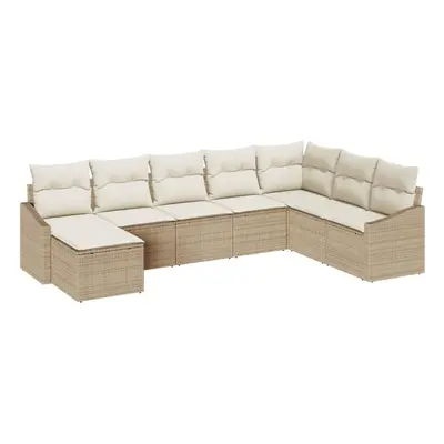 vidaXL Kanapé Szett párnával 8 pcs Bézs polirattan