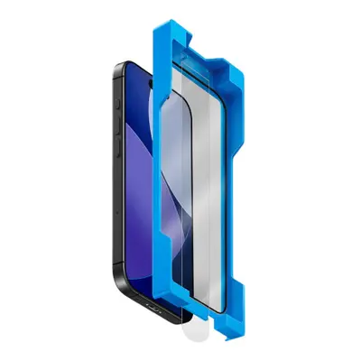 Uniq Optix ExoFit Vivid Apple iPhone Air (2025) tempered glass kijelzővédő üvegfólia felhelyező kerettel, átlátszó