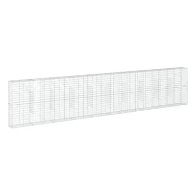 vidaXL horganyzott vas gabion kosár fedéllel 1000 x 50 x 200 cm