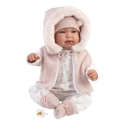Llorens 84486 NEW BORN - élethű baba baba hangokkal és puha textil testtel - 44