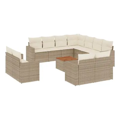 vidaXL 12 részes bézs polyrattan kerti ülőgarnitúra párnákkal