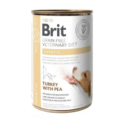 BRIT Veterinary Diet Hepatic Turkey&Pea nedves kutyaeledel 400g