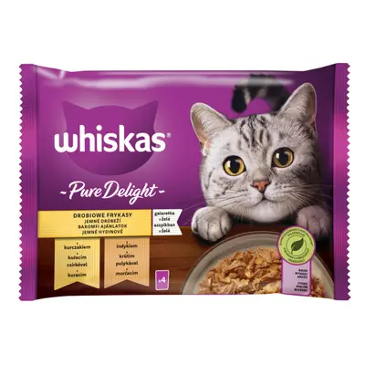 WHISKAS Adult tasak 4x85g Baromfi fánkokat nedves eledel felnőtt macskáknak zselében: csirke, pu