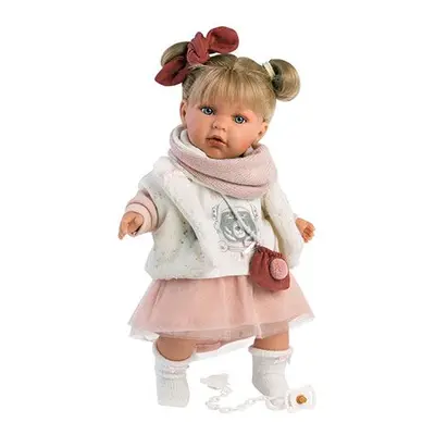 Llorens 42402 JULIA - valósághű baba baba hangzással és puha szövettesttel 42 cm