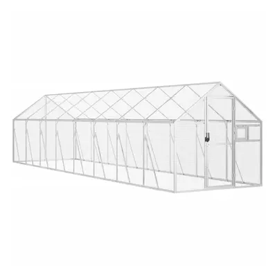 vidaXL ezüstszínű alumínium madárház 1,79 x 8 x 1,85m