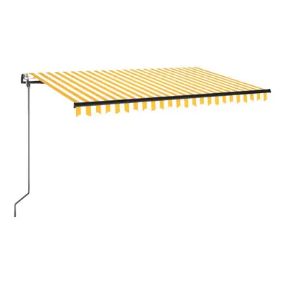 vidaXL sárga és fehér automata napellenző 400 x 350 cm