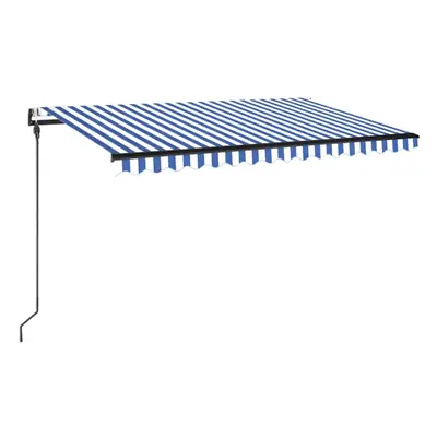 vidaXL kék/fehér automata szélérzékelős és LED-es napellenző 450x300cm