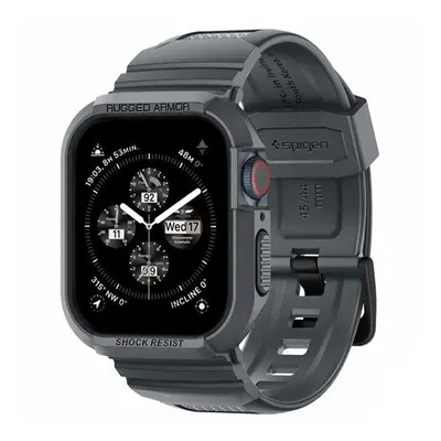 Spigen Rugged Armor Pro Apple Watch 9 / 8 / 7 45mm / SE (2nd / 1st Gen) / 6 / 5 / 4 44mm tok, sötétszürke