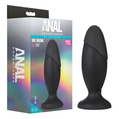 Anal Adventures Platinum Rocket - nagy anál plug (fekete)