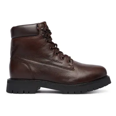 Tommy Hilfiger bőr bakancs FLEX TH OUTDOOR RS LTH BOOT