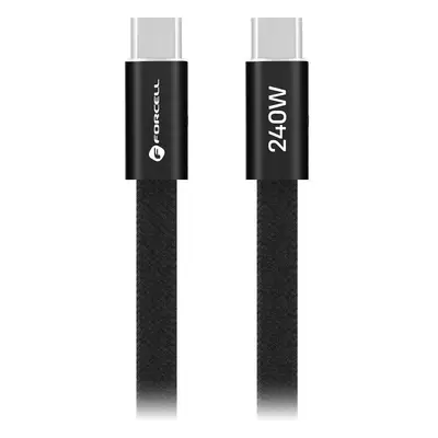 Forcell F-Energy CCFN23 USB-C-USB-C töltő-és adatkábel, QC4.0, PD 5A, 240W, 1,2m, fekete