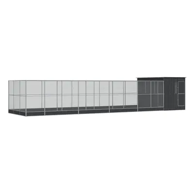vidaXL ezüstszínű acél madárház bővítménnyel 1118 x 303 x 216 cm