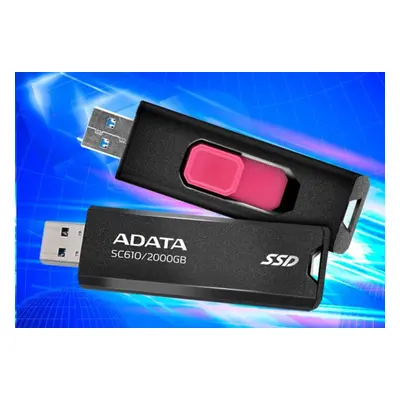 ADATA külső SSD 1TB SC610, USB-A 3.2, fekete