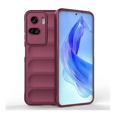 Huawei Honor 90 Lite, Szilikon tok, közepesen ütésálló, 3D minta, bordó