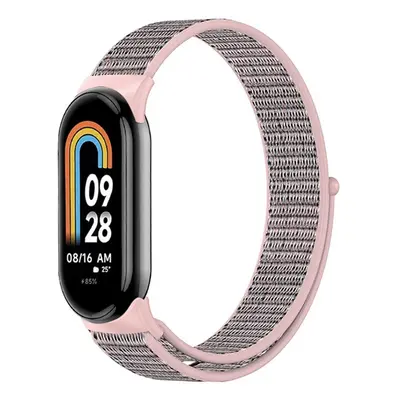 Xiaomi Mi Smart Band 8 / 9, textíl pótszíj, nylon, állítható, légáteresztő, TP Nylon, rózsaszín