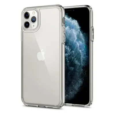 Apple iPhone 11 Pro, Műanyag hátlap védőtok + szilikon keret, Spigen Ultra Hybrid, átlátszó