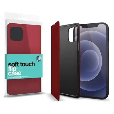 Apple iPhone 11 Pro Max, Oldalra nyíló tok, stand, Xprotector Soft Touch Flip, piros