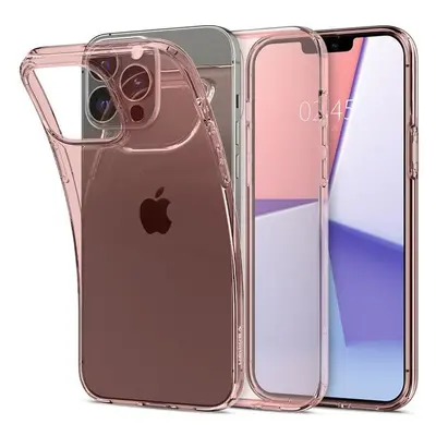 Apple iPhone 13 Pro, Szilikon tok, Spigen Crystal Flex, átlátszó/vörösarany