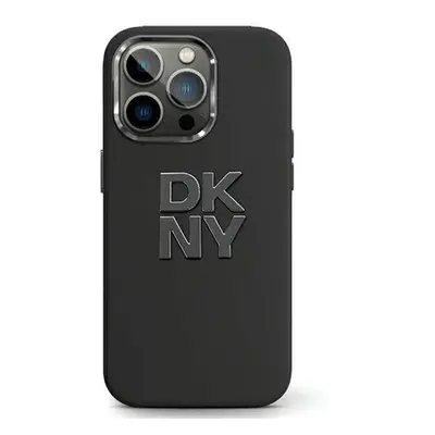 DKNY Liquid Silicone Metal Logo Apple iPhone 15 Plus / 14 Plus hátlap tok, fekete