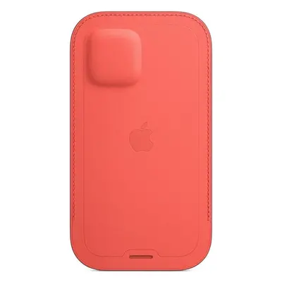 Apple iPhone 12/12 Pro MagSafe-rögzítésű bebújtatós bőr tok, pink citrus